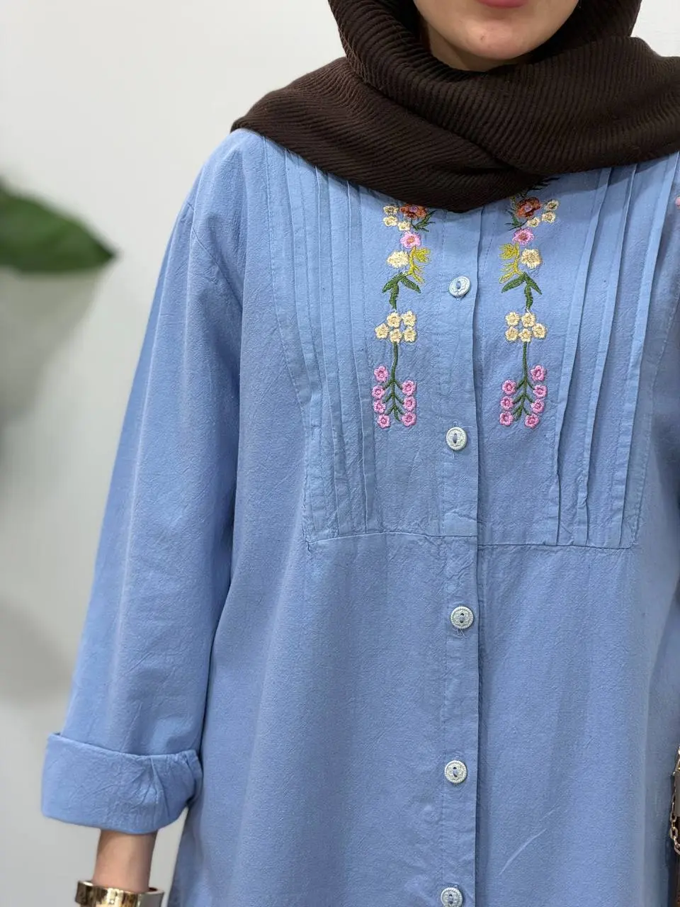 مانتو لینن گلدوزی آیسو سوگل